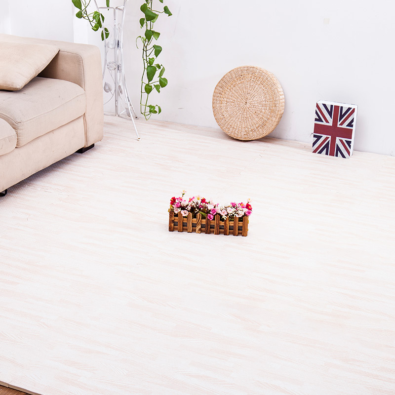 Eva Imitation Wood Grain Puzzle Floor Mat, ( Thickened + Send 10