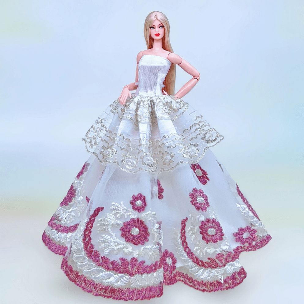 Handmade Wedding Doll Dress Princess Evening Party Ball Long - Temu