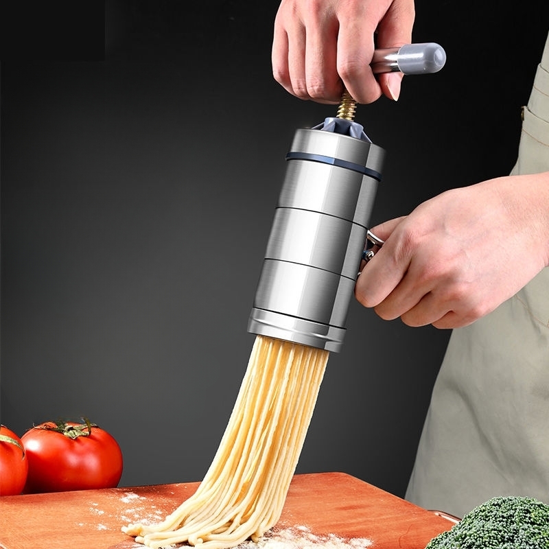  Máquina para hacer pasta, hecho en casa de acero inoxidable  manual con ajustes de grosor ajustables, cortador de fideos resistentes para  espaguetis, fettuccini, lasaña o pieles de albóndigas (plateado) : Hogar