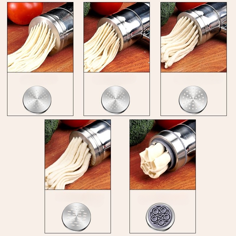 Máquina para hacer pasta, hecho en casa de acero inoxidable manual con  ajustes de grosor ajustables, cortador de fideos resistentes para  espaguetis