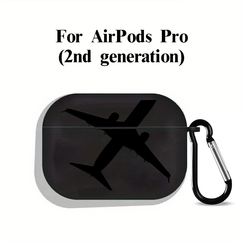 TEMU Black Aircraft Graphic Headphone Case For Airpods1/2, Airpods3, Airpods Pro, Airpods Pro (), Gift For Birthday, Girlfriend, Boyfriend, Friend Or