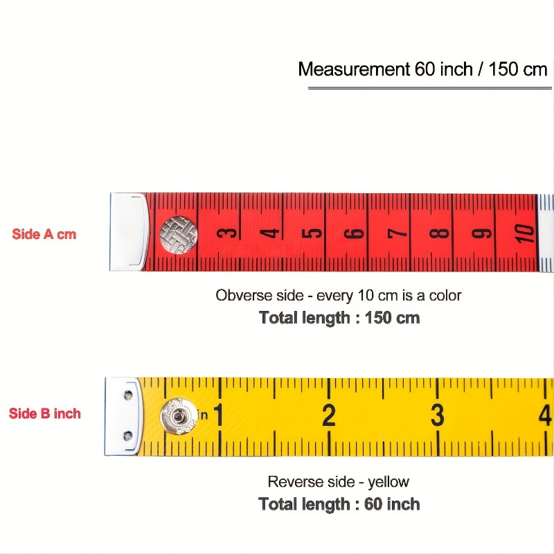 6PCS Soft Tape Measures Double-scale 60-inch/150cm 1/2-inch Wide Ruler Bulk  for Sewing Tailor Cloth, Body Measurements 