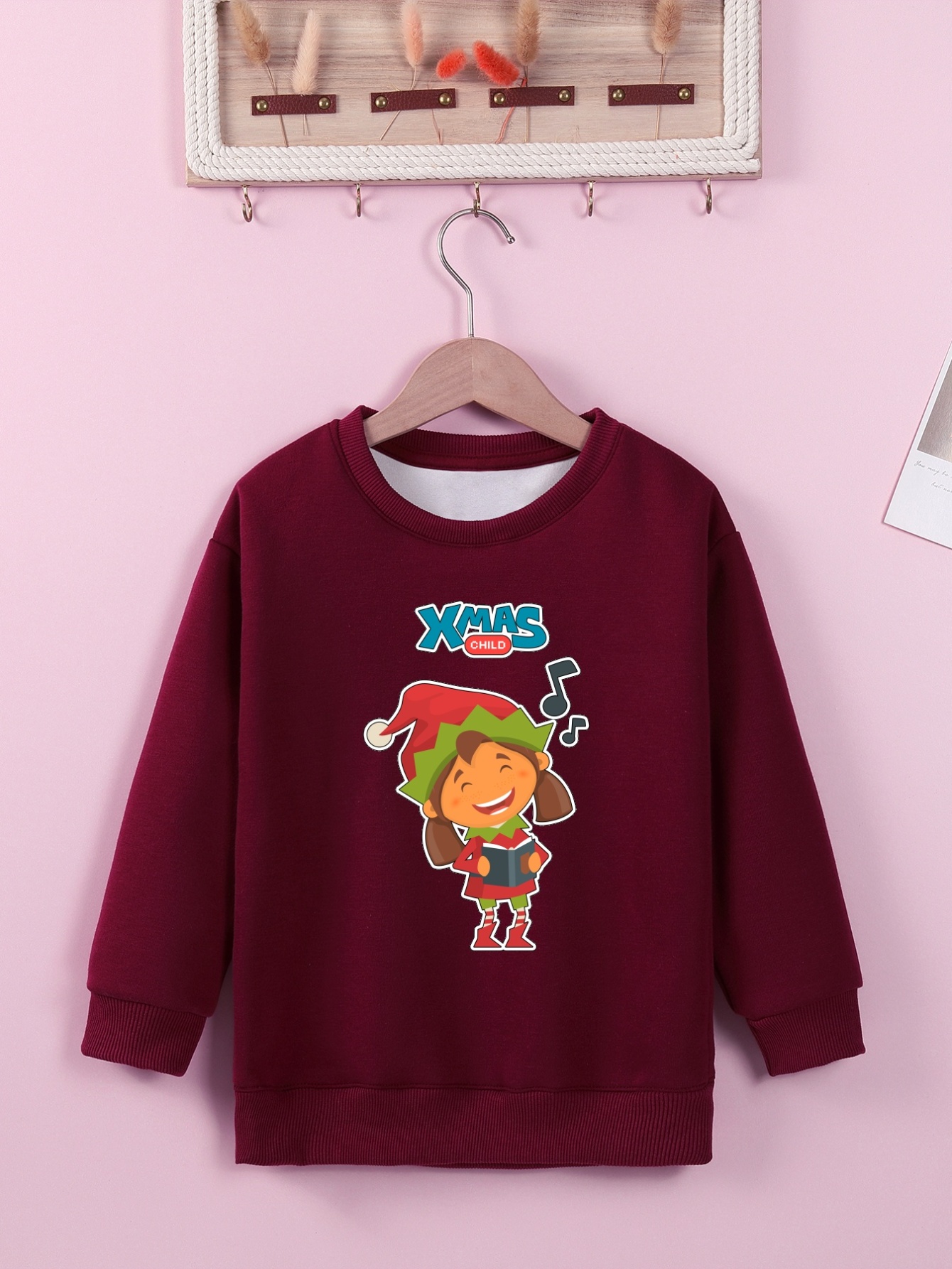 Singing And Reading Cartoon Girl Print Kids Girls Sweatshirt - Temu