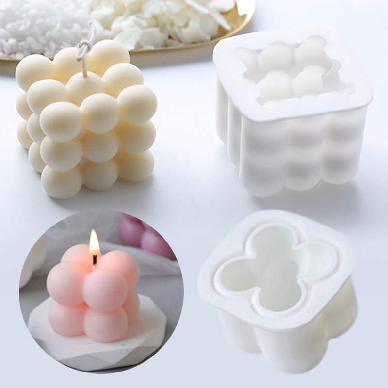  Moldes de vela de burbujas con formas de silicona, moldes de  vela 3D, cera de parafina de palma de soja para hacer velas, moldes de  silicona reutilizables, moldes de cera de