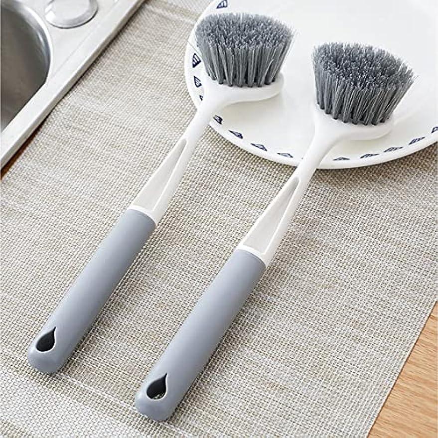 Dish Brush With Long Handle, Round Scrubbing Brush For Pans, Pots, Kitchen  Sink Cleaning Dish Washing Brush With 2 Hooks For Commercial Cleaning  Services/shops - Temu