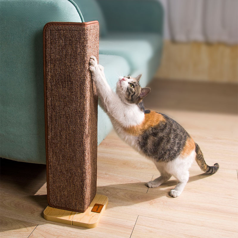  MOUOGO Rascador de esquina para gatos, protectores de esquina  para gatos, postes rascadores de madera natural para proteger sofás y otros  muebles : Productos para Animales