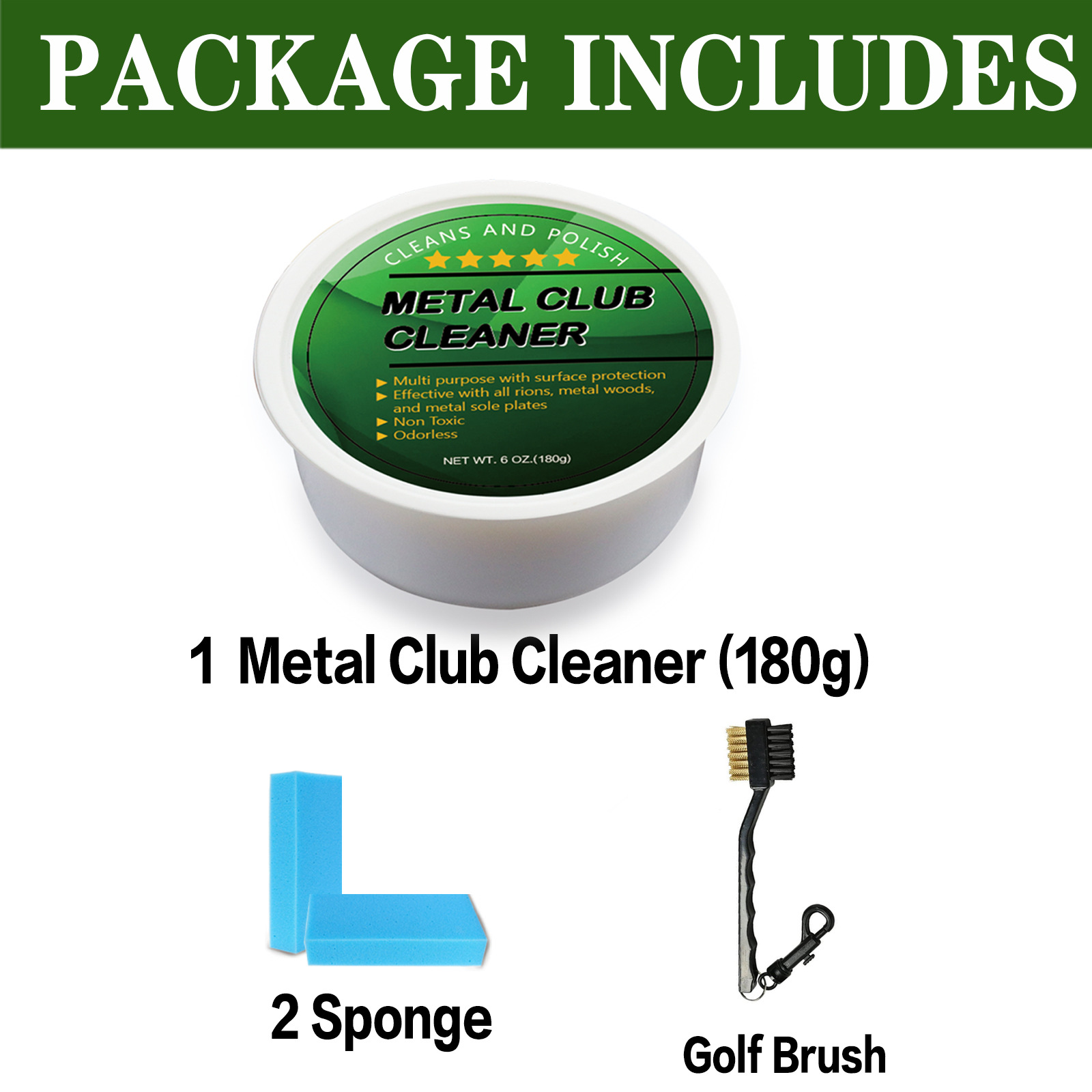Amy Sport Golf Club Cleaning Kit Woods Iron Polishing Solution 6.7 oz  Remove Scratches Scuffs Restore Shine Cleaner Polish