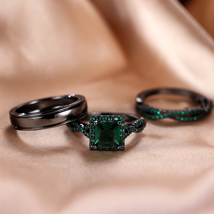 Big Green Crystal Ring Women, Green Jewelry Ring Women