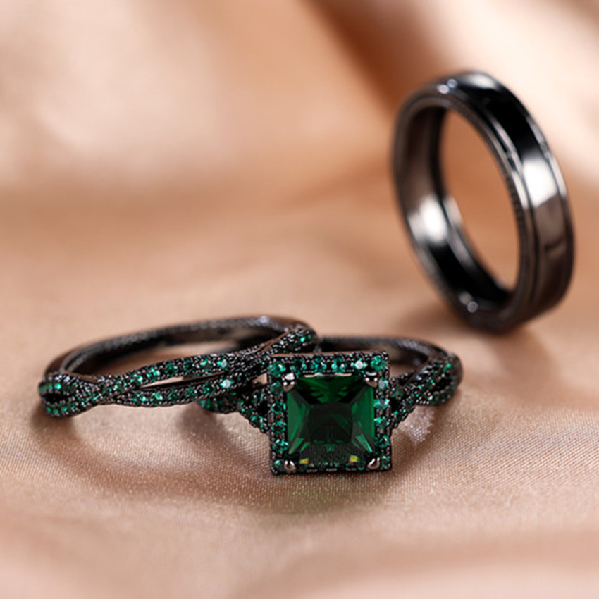 Big Green Crystal Ring Women, Green Jewelry Ring Women