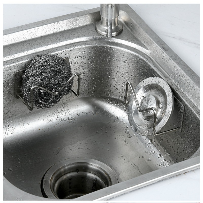 1pc Stainless Steel Faucet Storage Rack For Kitchen Sink Sponge