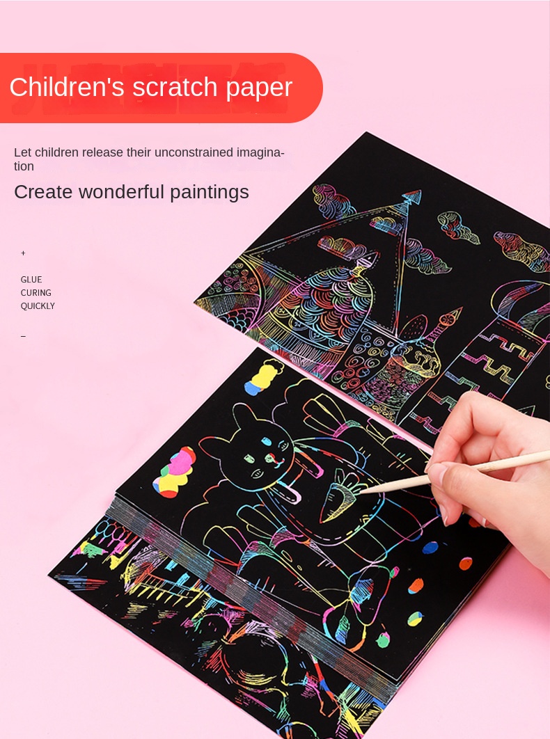  Scratch Art Rainbow Painting Paper(A4), Womens Hobbies