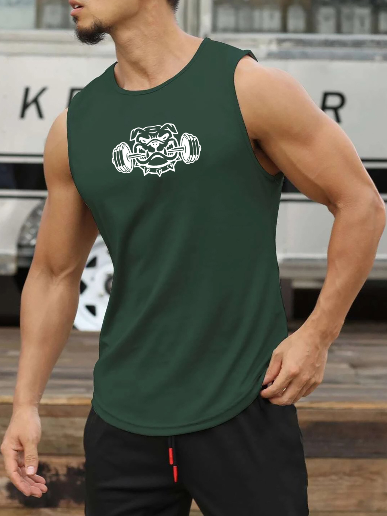 Camiseta Tirantes Estampado Gráfico gym Fitness Hombre - Temu Chile