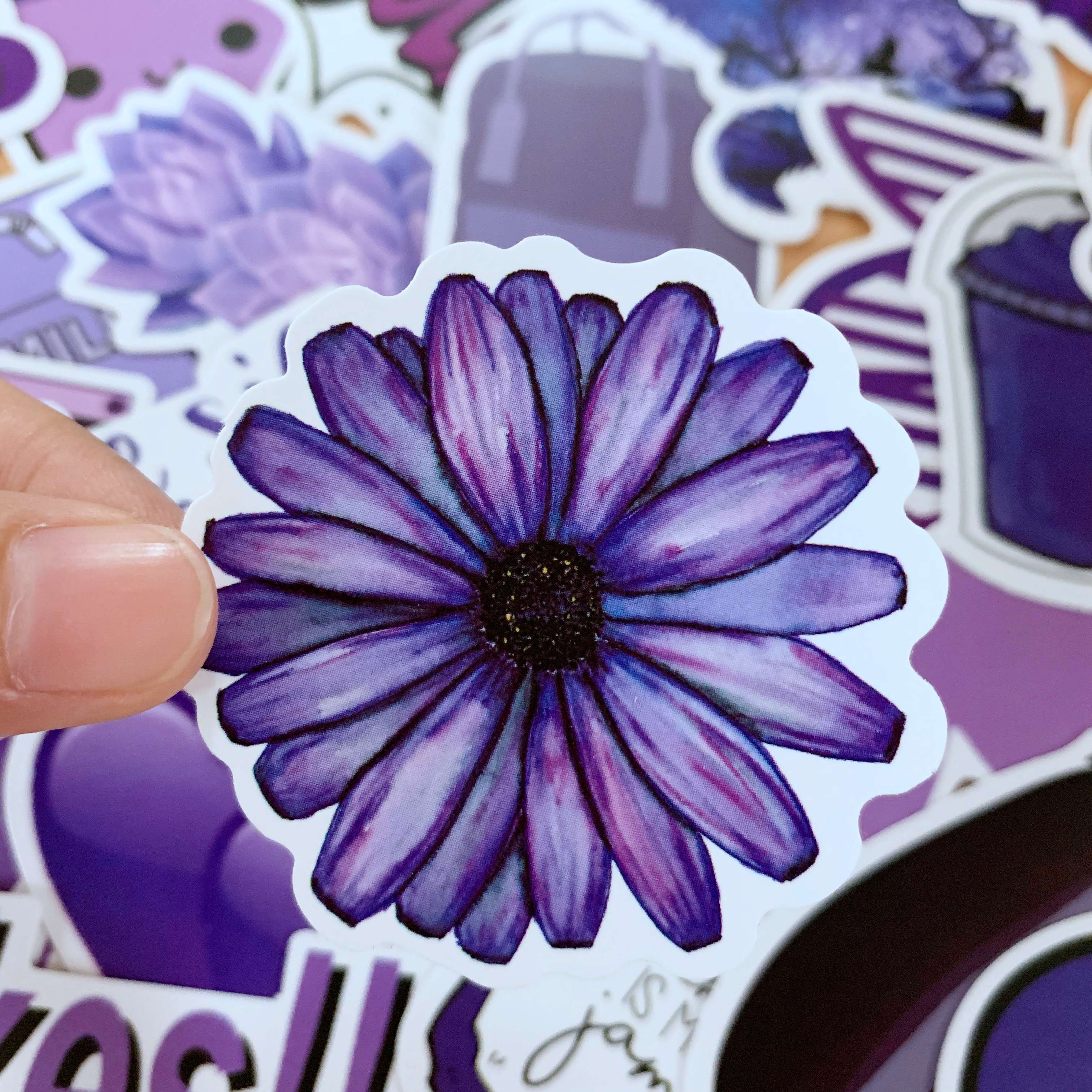 50Pcs Purple Stickers Aesthetic Scrapbook Stickers Cute Sticker