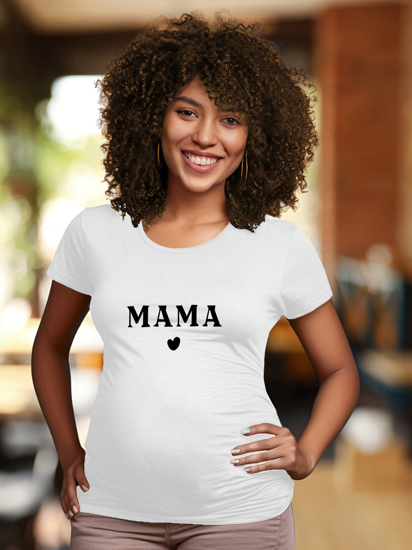 Women's Maternity Fur Mama Baby Mama Print Tee Pregnant - Temu