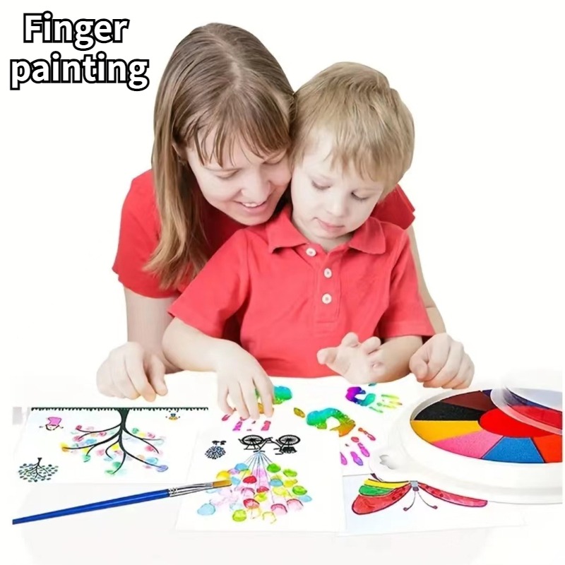 1pc Finger Ink Pads Finger Paint Pad For Painting 12 Water Based Colors  Printing Pads 30 Drawing Cards Washable Play With Imagination Easy Storage  Widely Used Christmas Gift - Toys & Games - Temu