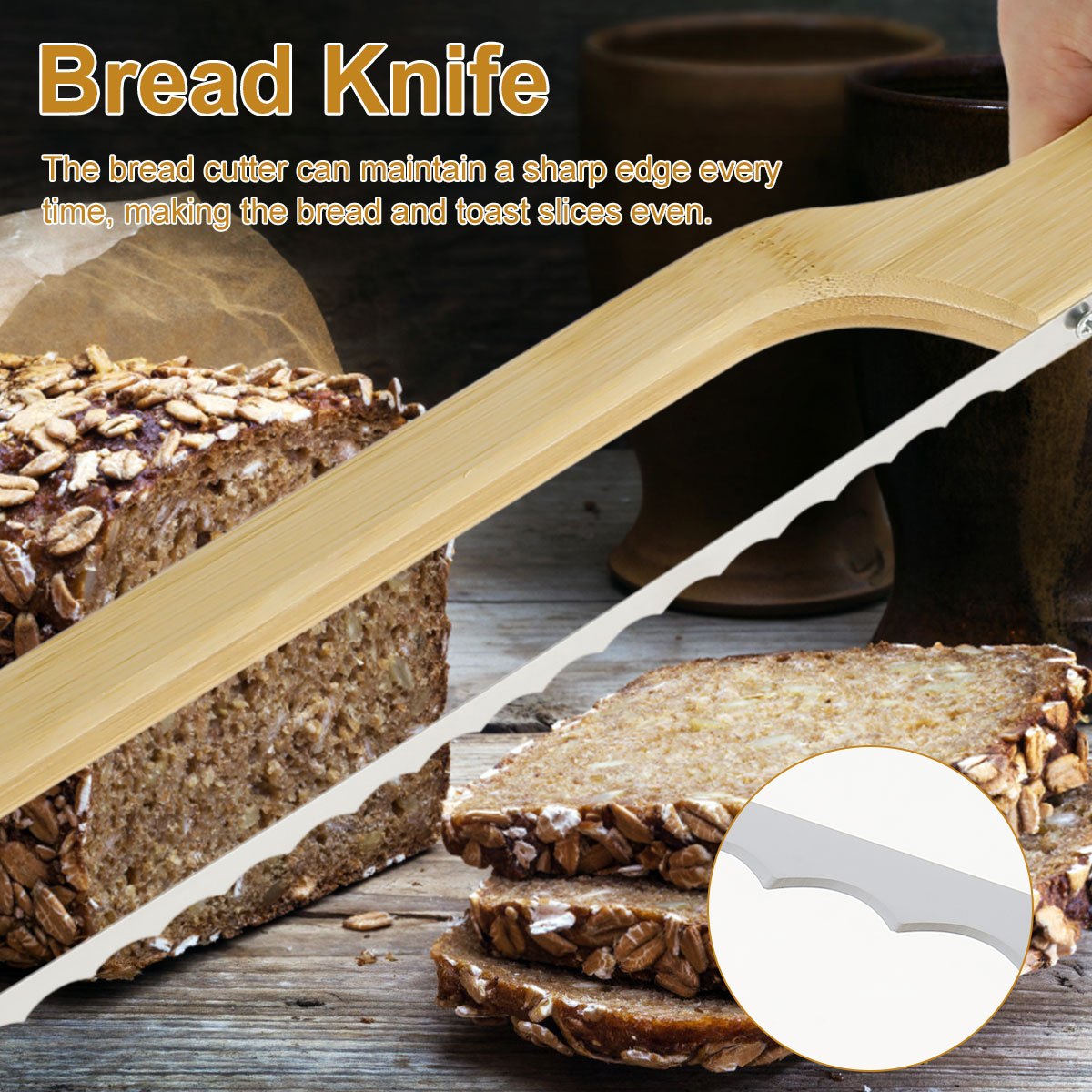 Bamboo Bread Slicer Cutting Guide - Wood Bread Cutter For Homemade Bread,  Loaf Cakes, Bagels Foldable And Compact With Crumbs - AliExpress