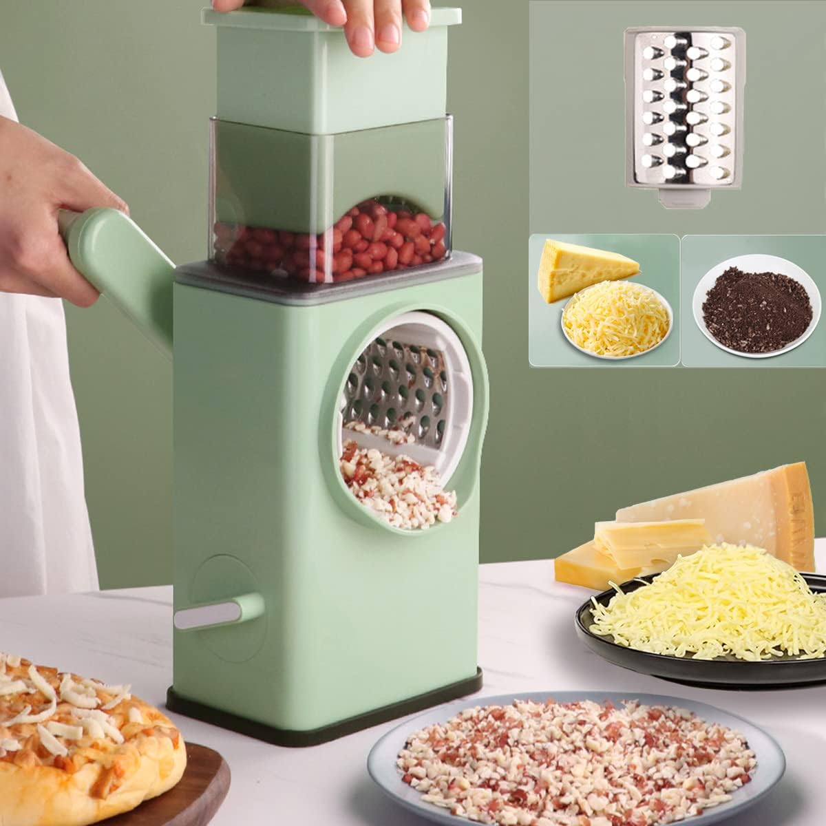 Manual Rotary Cheese Grater Round Vegetable Potato