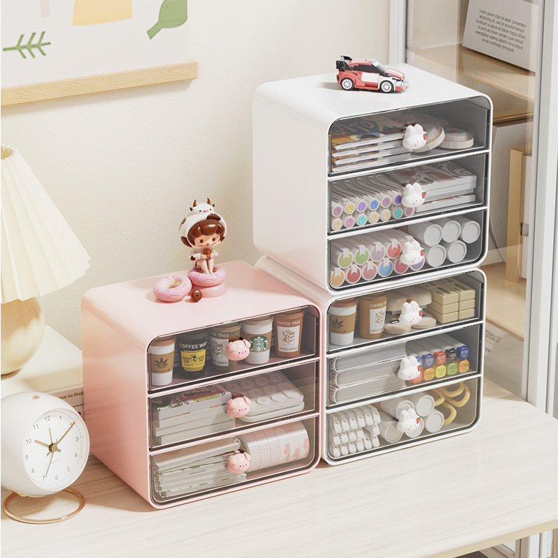 Cartoon Makeup Storage Box, Multi-layer Drawer Type Storage Rack