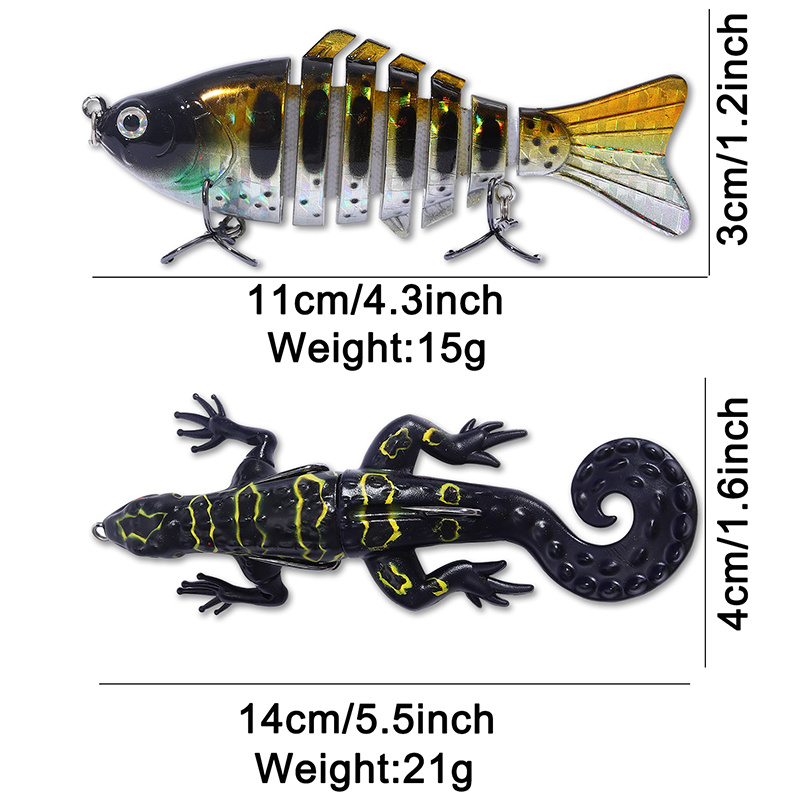 10pcs Bionic Lizard Bait, Bass Fishing Lure, Artificial Swimbait For  Freshwater & Saltwater