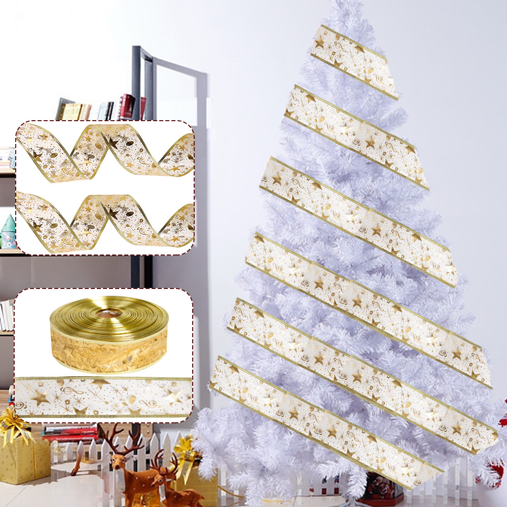  Christmas Ribbon for Gift Wrapping, Christmas Tree