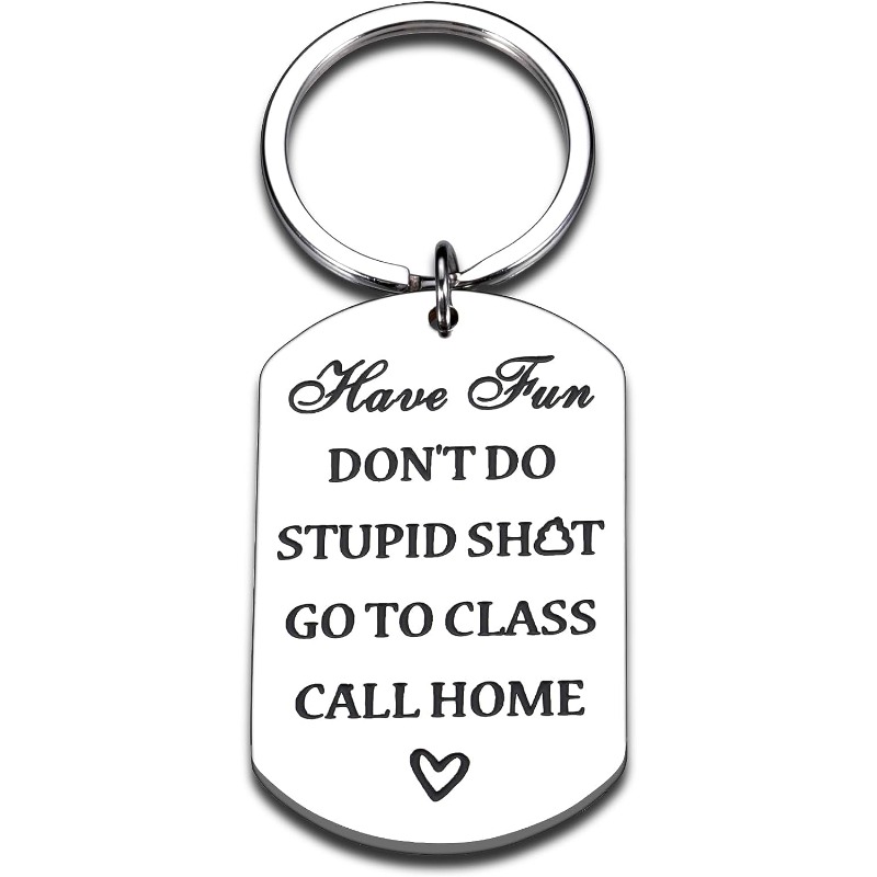 Don't Do Stupid Keychain, Funny Christmas Birthday Gift for Son Daughter  Grandson Granddaughter Boy Girl Graduation