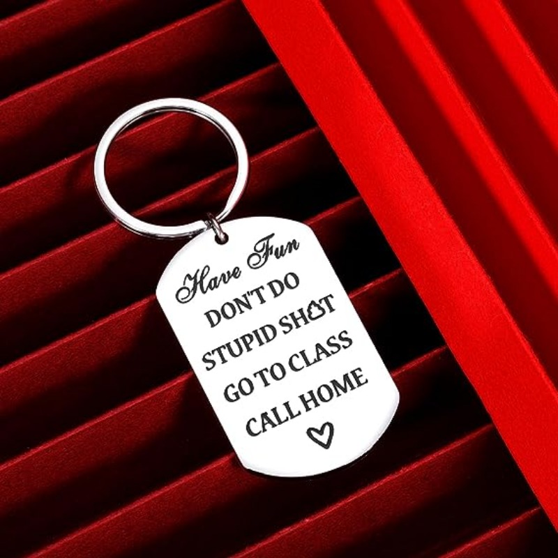 Father To Kids Don't Do Stupid Keychain For Teenage Son Graduation  Valentine Gag Gifts From Dad