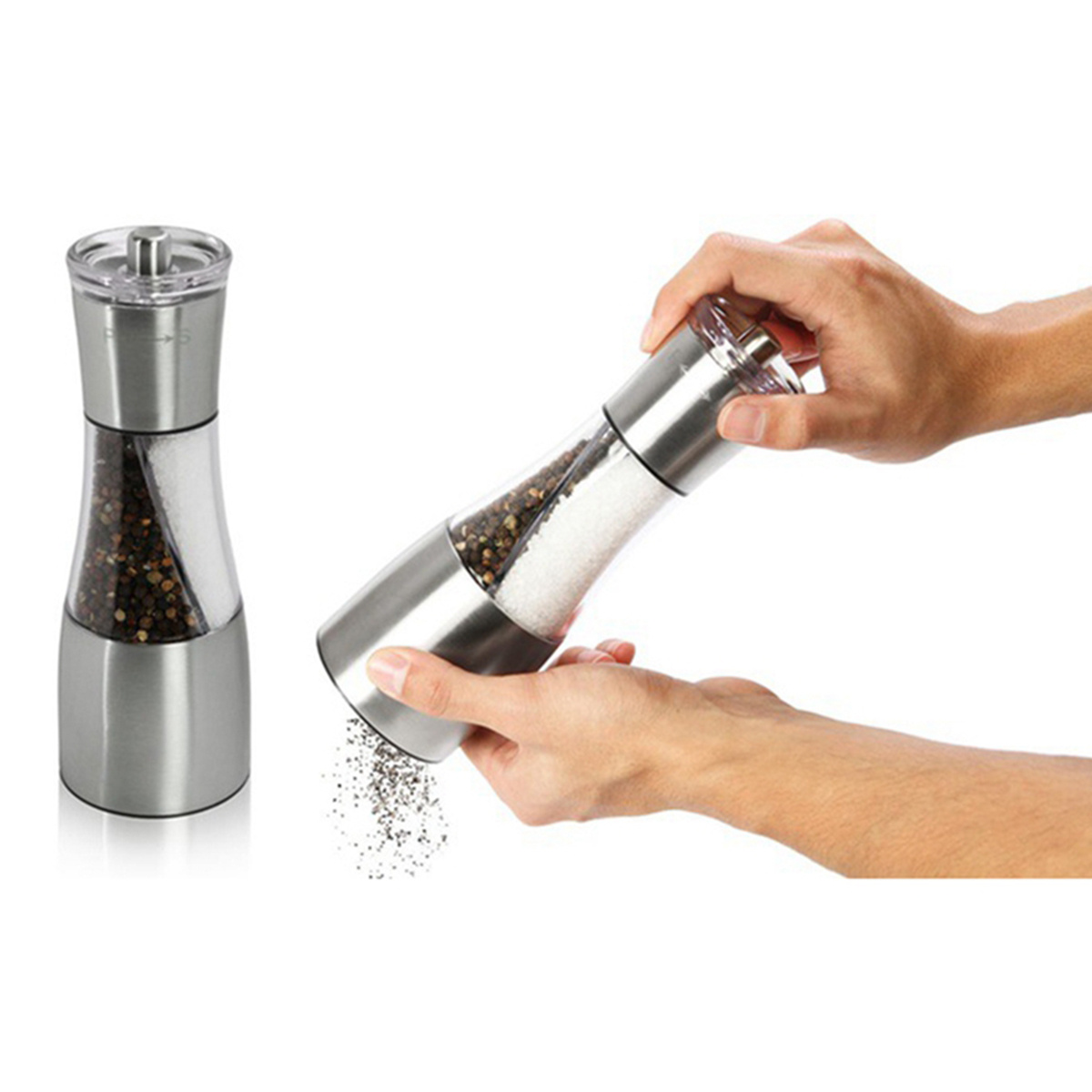 Salt And Pepper Grinder 2 in 1 Stainless Steel Salt And - Temu