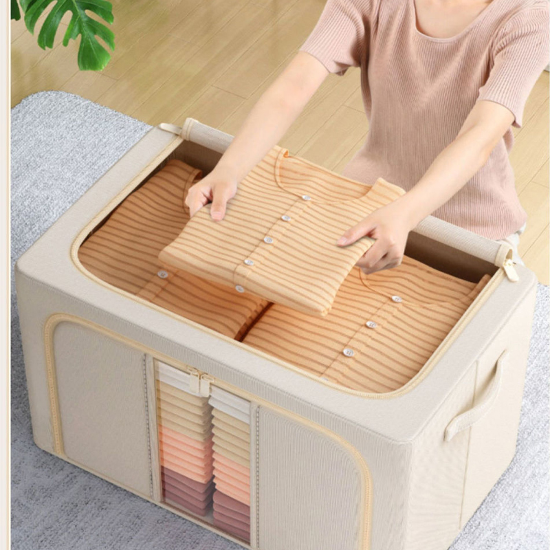 Collapsible Storage Bins With Metal Frames Clothes And - Temu