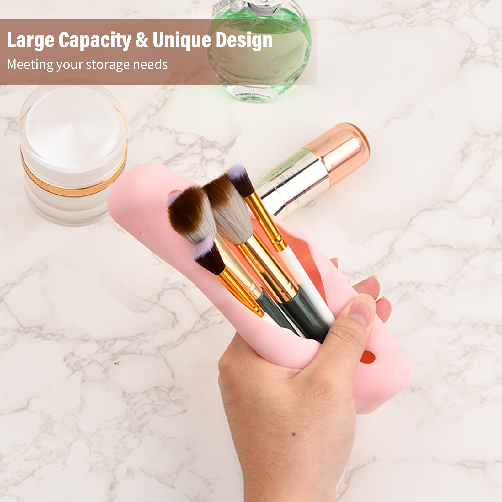 Silicone Makeup Brush Holder Makeup Sponge Case Set Portable - Temu