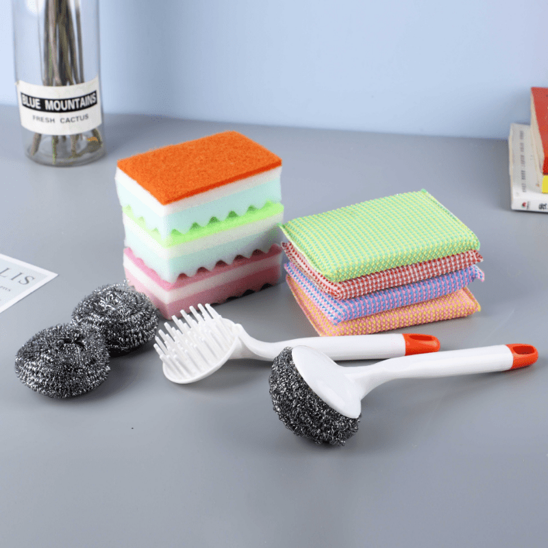 Kitchen Cleaning Tools Set, Steel Wire Balls With A Handle, Dishwashing  Sponge, Pot Wash Sponge, Durable Kitchen Cleaning Scrubber Ball Brush,  Kitchen Cleaning Sponge, Scouring Pad, Cleaning Supplies, Cleaning Tool,  Back To