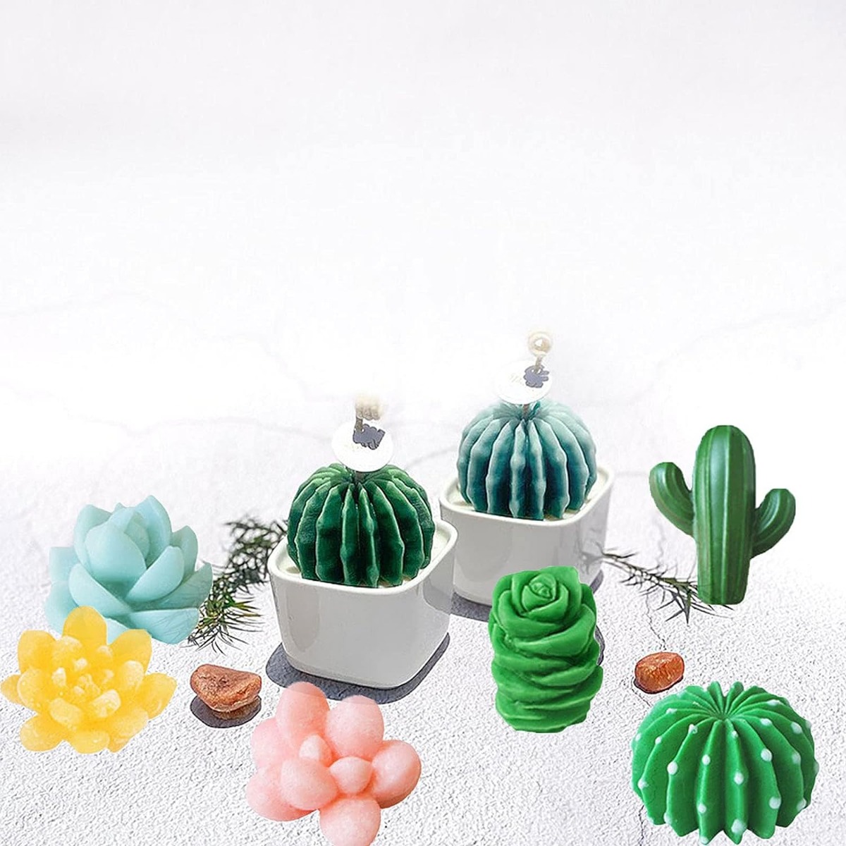 1Pc Silicone Mold Cute Cat Flower Pot Succulent DIY Making Resin Concrete  Vase Cactus Candle Silicone