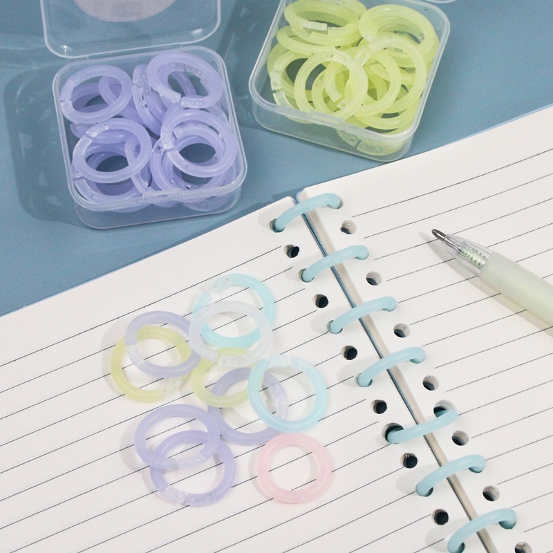 Transparent Color Plastic Clip File Folder, Notebook Loose Leaf Ring Binder