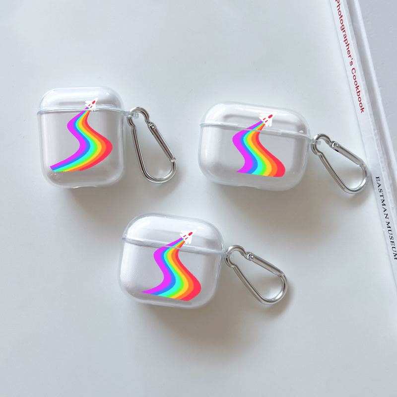 Art Oil Painting Pattern AirPods Case Rainbow OranSilicone