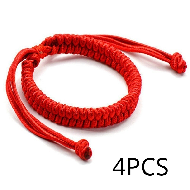 10pcs Unisex Chinese Feng Shui Lucky Red String Rope Woven Adjustable  Bracelets