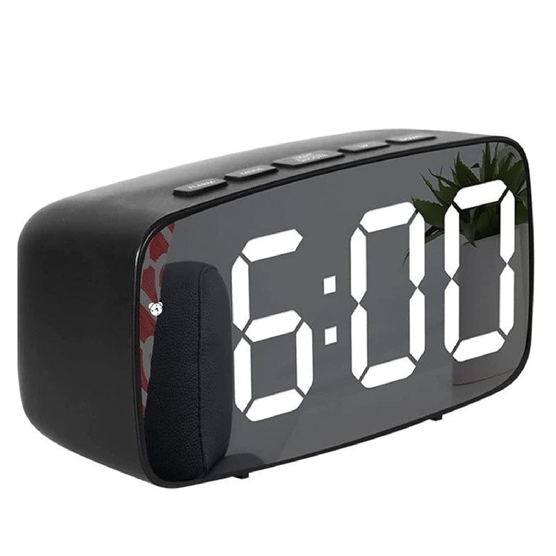 Orologio digitale per camera da letto LED schermo curvo sveglia a specchio  6 pollici specchio LED orologio digitale orologio da comodino elettronico -  AliExpress