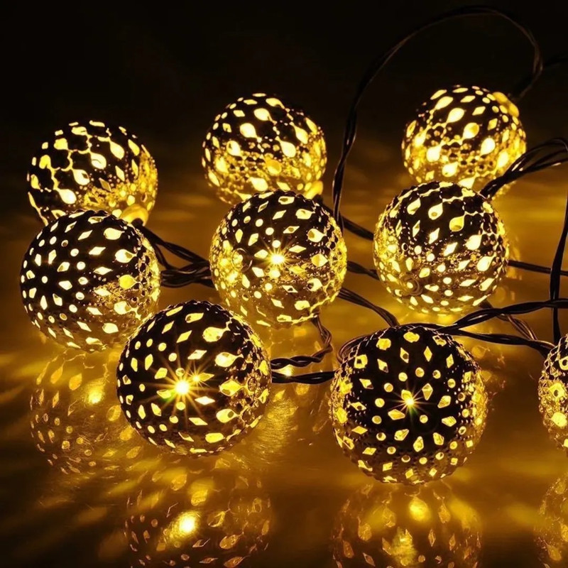 LED Solaire Boule Marocaine Guirlande Lumineuse Fer Décoration De Noël  Lumière Jardin Extérieur Batterie Boîte Lanterne - ALXX21SDZS0827A1456