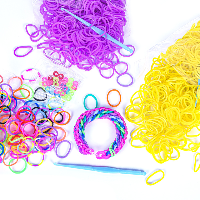 300pcs DIY Loom Bands Kit Multi-functional Color Rubber Band, Rainbow  Rubber Band Knitting, Youth Jewelry Bracelets/anklets/necklace Accessories,  Fami