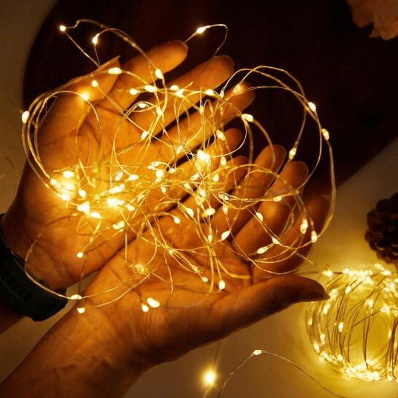 10pcs 2m 20led christmas decoration led string lights fairy lights battery operated copper wire festoon led lights garland for diy wedding party bedroom patio christmas decoration details 1