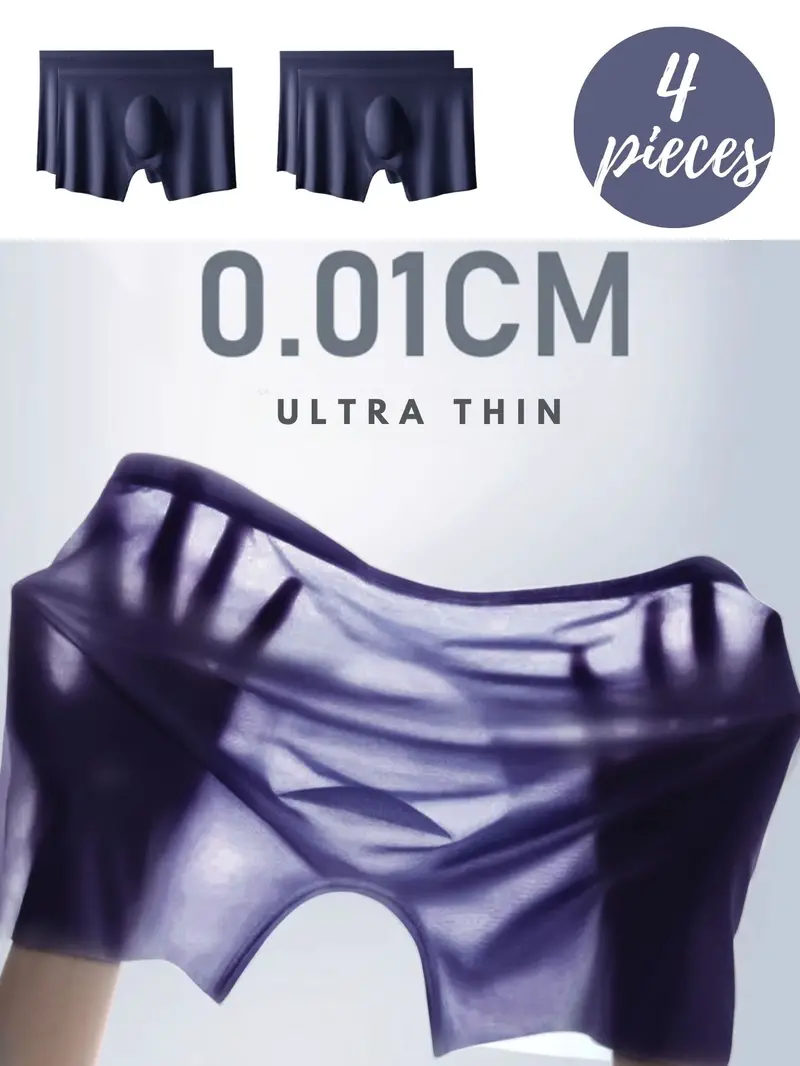 Ice Silk Man Underwear Thin 3D U Pouch Bag Breathable Soft Mens