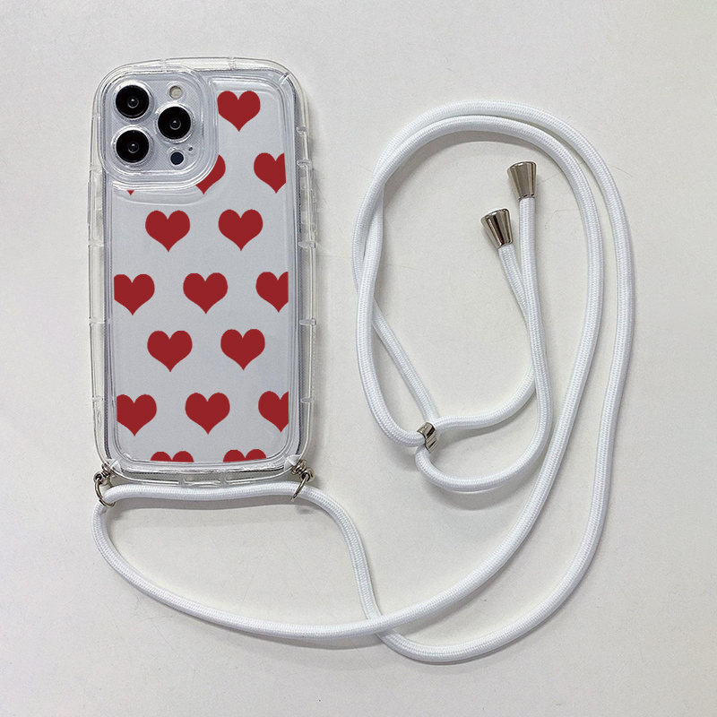 FUNDA DE SILICONA ORIGINAL CON CUERDA IPHONE 11 PRO MAX ROJO