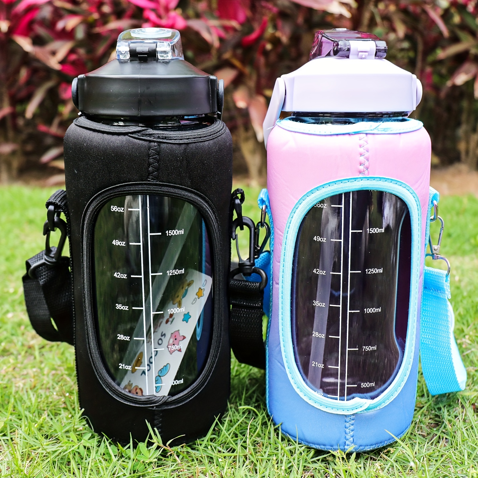 Half Gallon Water Bottle Neoprene Carrier Sleeve with,Adjustable Shoulder  Strap