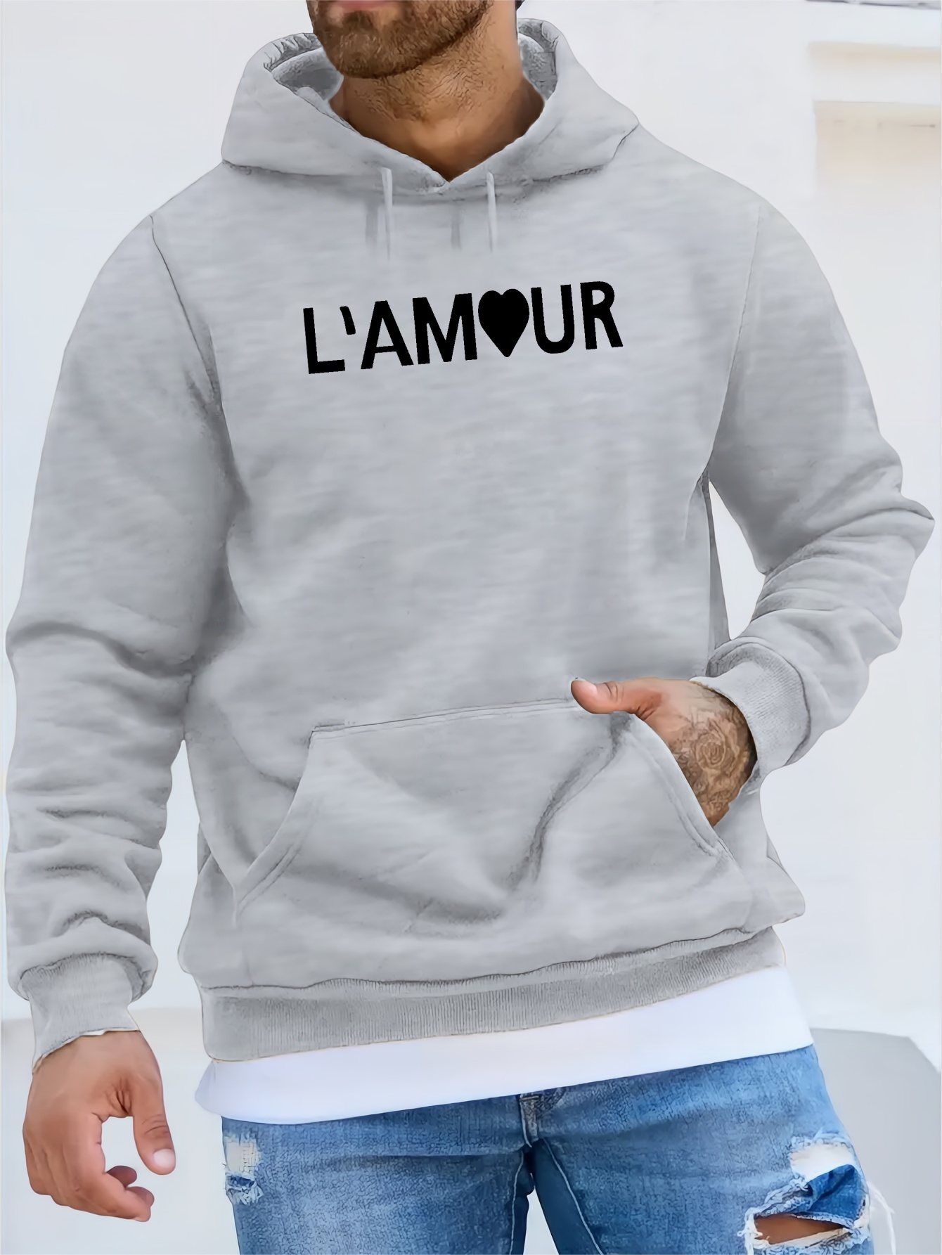 Print Hooded Hoodies, Pullover for Men Hoodies, Men's Graphic Kangaroo Pocket Comfy Trendy Mens Clothing Fall Winter Sweatshirt,Temu