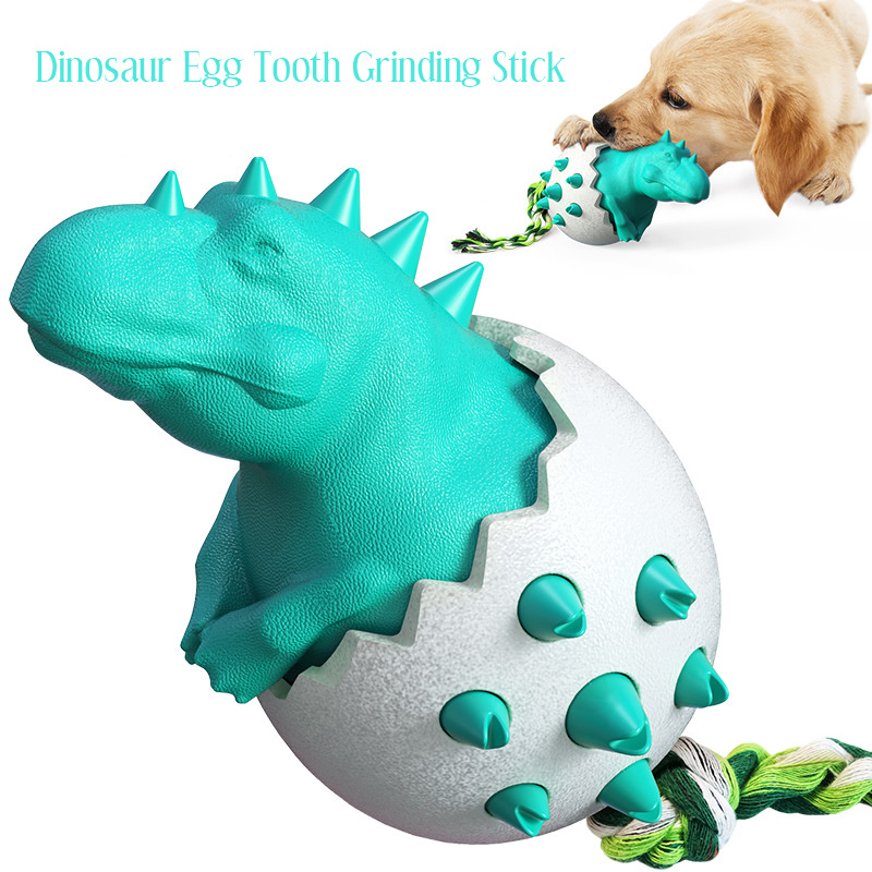 Dog Chewy Squeaky Toy Interactive Ball Egg Shaped Teeth Cleaning Toy