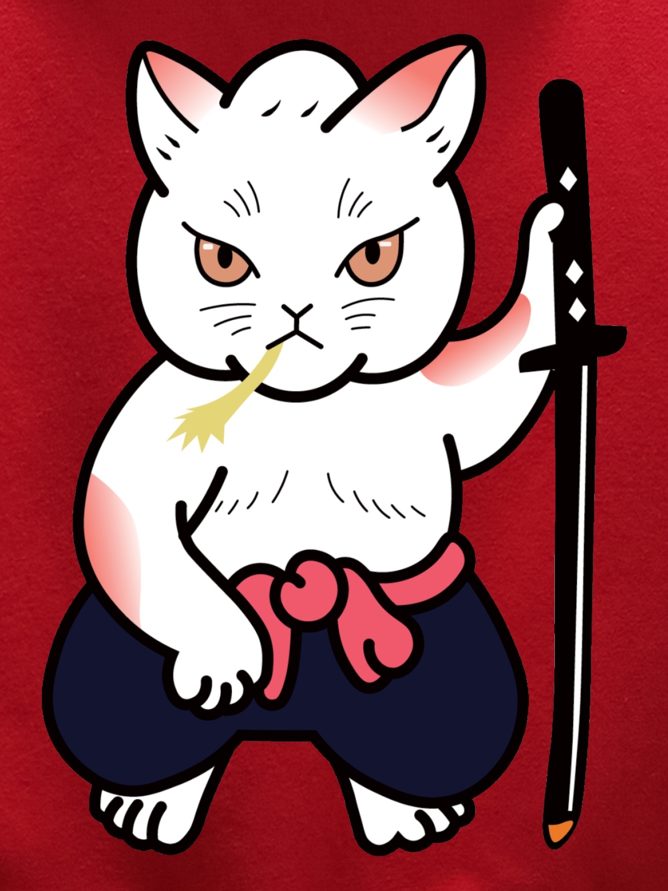 Premium Vector | Cute cat ninja with sword cartoon illustration. samurai cat  design