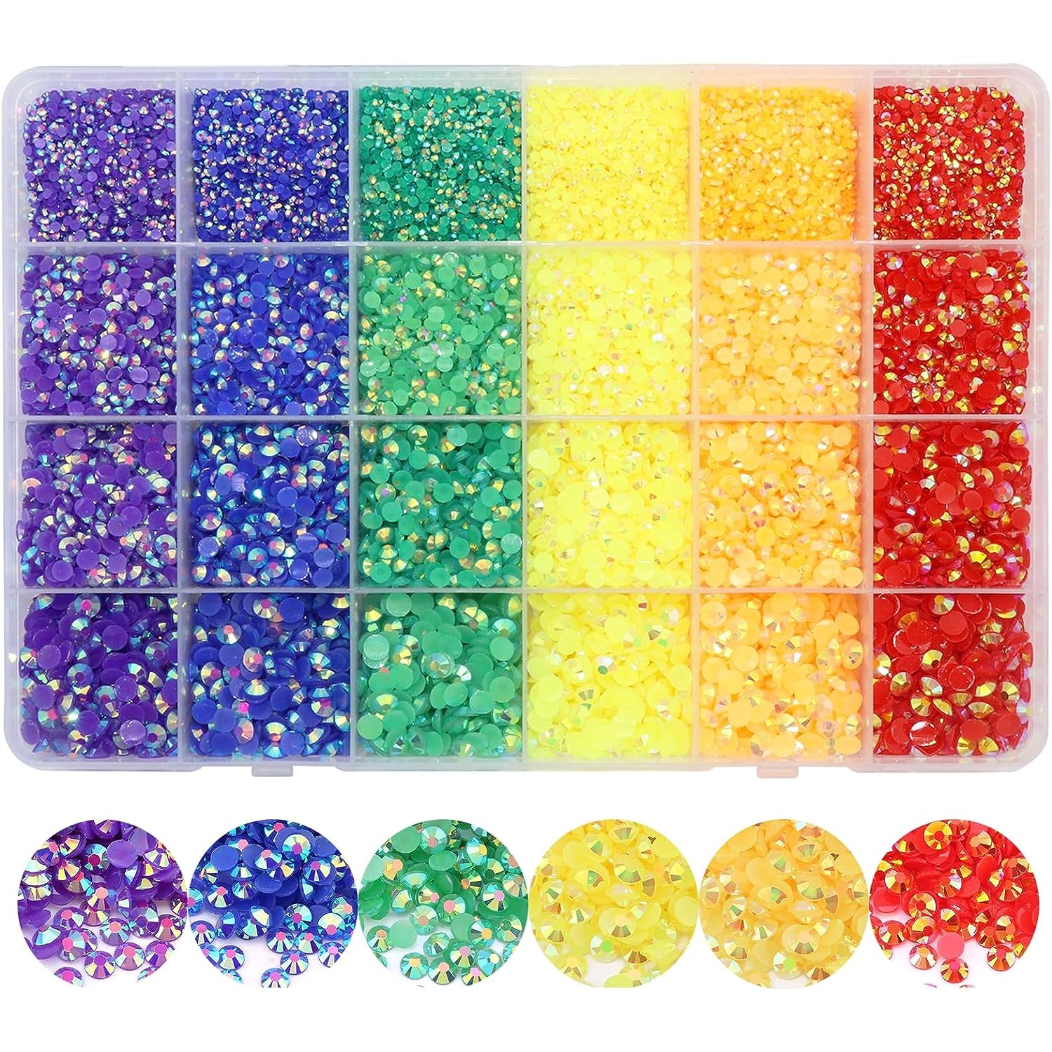 Resin Rhinestones Bulk Ss12 17 Colors Ab Flatback Round - Temu