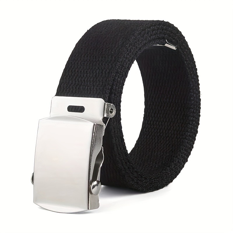 Men's Canvas Belt, Double Pins Buckle Belt Canvas Waistband Outdoor Casual  Jeans Belt - Temu