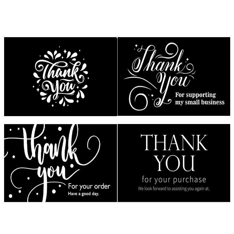 Black English Thank Cards Thank Gift Gift Card Bouquet Gift - Temu