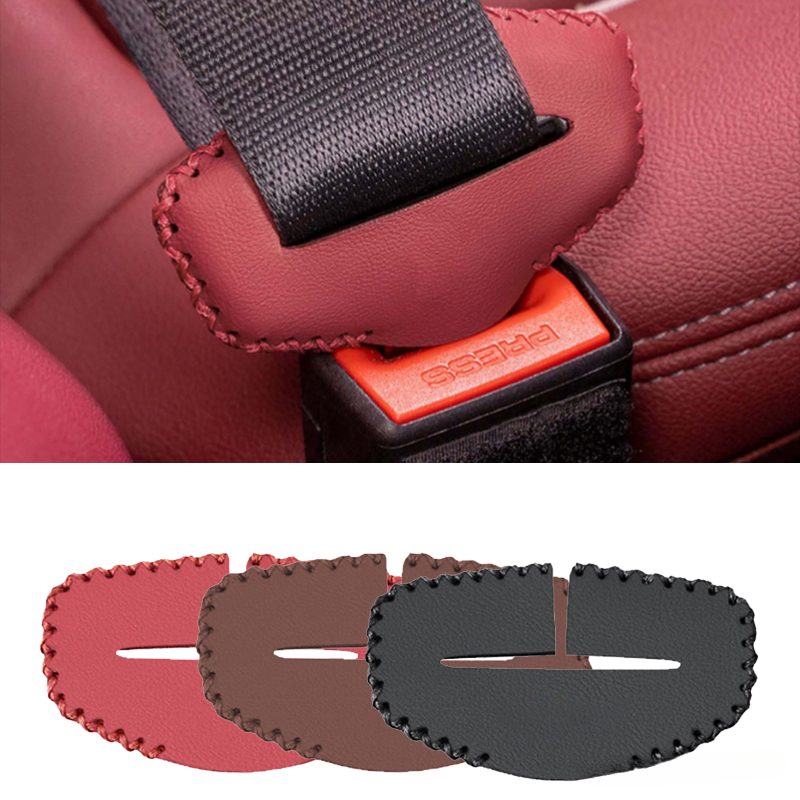 Pu Leather Car Seat Belt Clip Extender Safety Seatbelt Lock - Temu