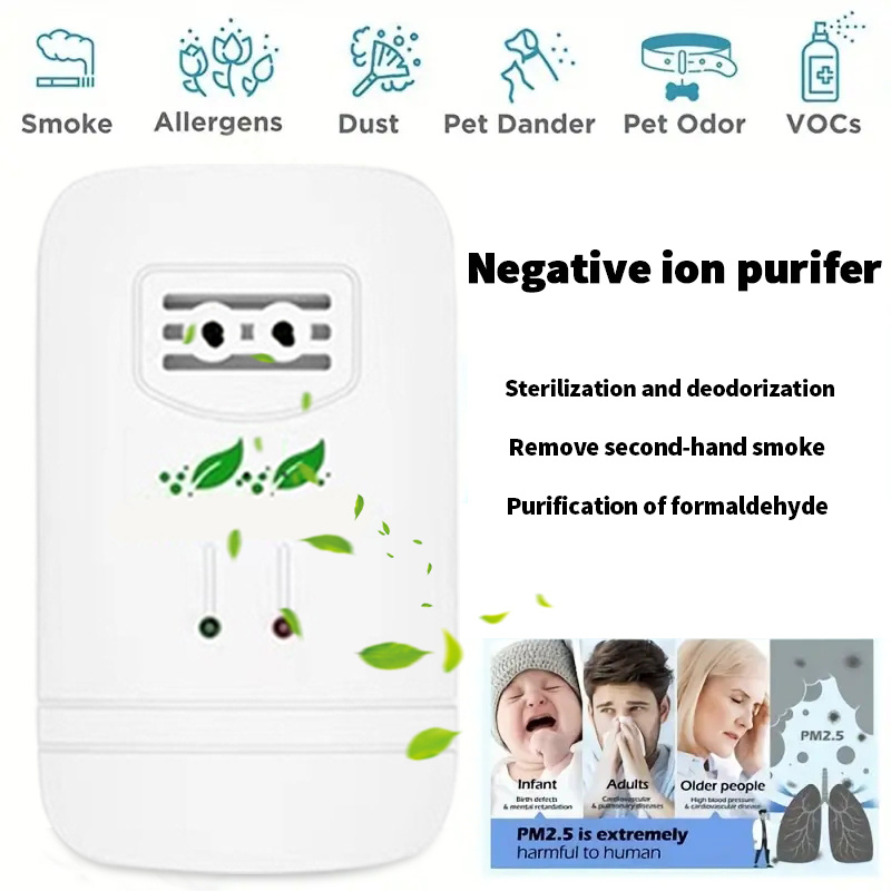 2/3pcs Plug-in Negative Ion Air Purifiers, Mini Portable Negative Ion  Generator For Pet Kennels, Pet Toilets, Bedrooms, Toilets, Kitchen Supply