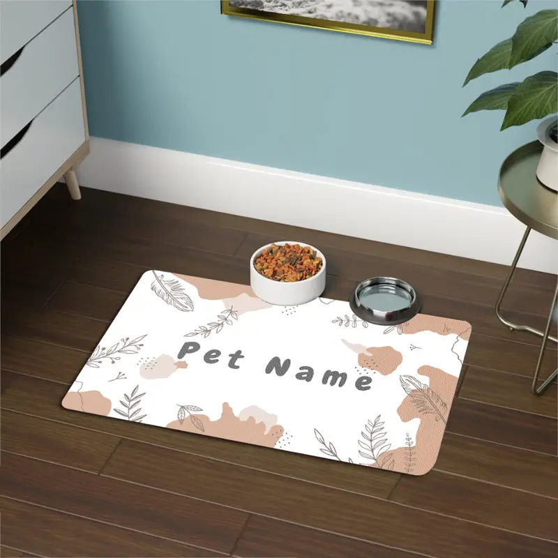Personalized Dog Cat Food Mat, Pu Leather Dog Bowl Mat Custom Pet Name Dog  Feeding Mat For Food And Water, Waterproof Oil-proof Pet Dog Placemat With  Non-slip Bottom - Temu